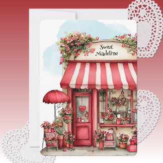 Cartes Pour Fêtes Annuelles Sweet Valentine Flower Shop Personalized Flat