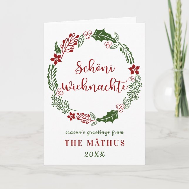 Cartes Pour Fêtes Annuelles Swiss German Joyer Noël, Custom (Devant)