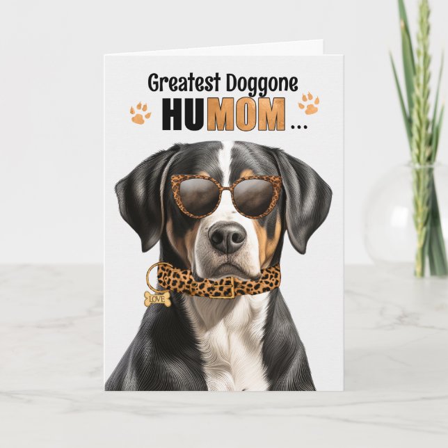 Cartes Pour Fêtes Annuelles Swiss Mountain Dog Best HuMOM Jour des Mères (Devant)