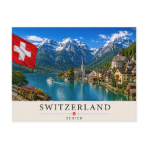 Switzerland Zurich Travel Poster | Scenic Alpine
