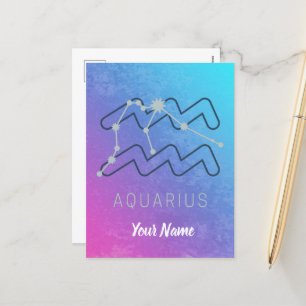 Cartes Pour Fêtes Annuelles Symbole Aquarius Zodiac Star Horoscope Constellati