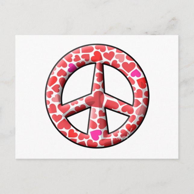 Cartes Pour Fêtes Annuelles SYMBOLE DE LA PAIX DES COEURS DE Valentine (Devant)