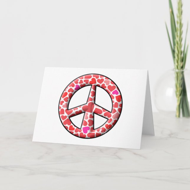 Cartes Pour Fêtes Annuelles SYMBOLE DE LA PAIX DES COEURS DE Valentine (Devant)