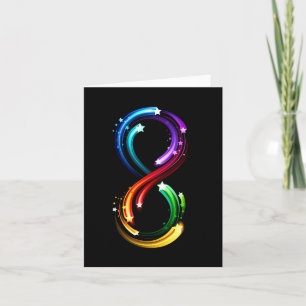 Cartes Pour Fêtes Annuelles Symbole de l'infini des comètes arc-en-ciel