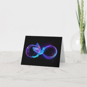 Cartes Pour Fêtes Annuelles Symbole de Neon Infinity par Glowing Hummingbird