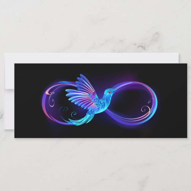 Cartes Pour Fêtes Annuelles Symbole de Neon Infinity par Glowing Hummingbird (Devant)