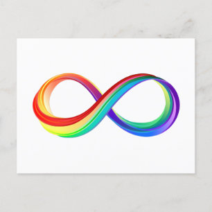 Cartes Pour Fêtes Annuelles Symbole d'infinité arc-en-ciel stratifié