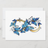 Symbole infini de papillons Morpho bleus