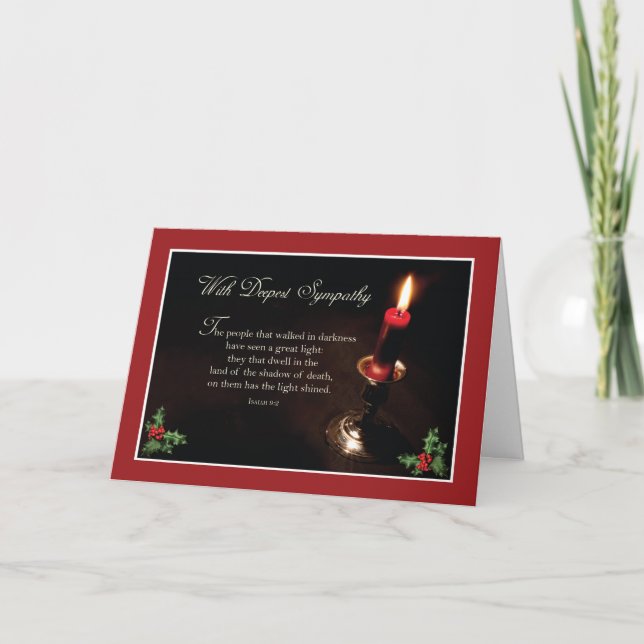 Cartes Pour Fêtes Annuelles Sympathie À Noël Bougie Religieuse Éclairée (Devant)
