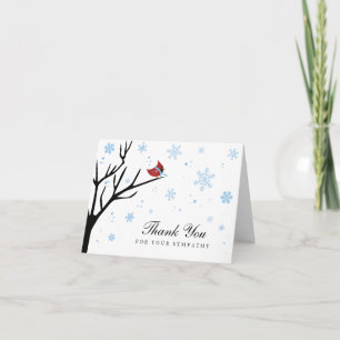 Cartes Pour Fêtes Annuelles Sympathie du flocon de neige rouge cardinal