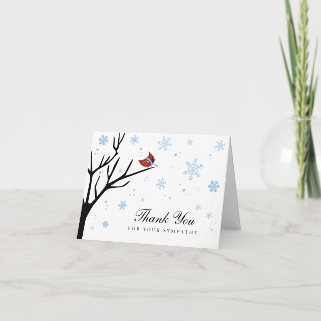 Cartes Pour Fêtes Annuelles Sympathie du flocon de neige rouge cardinal (Devant)
