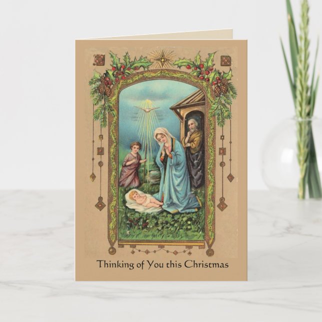 Cartes Pour Fêtes Annuelles Sympathie Noël Nativité Vierge Marie (Devant)