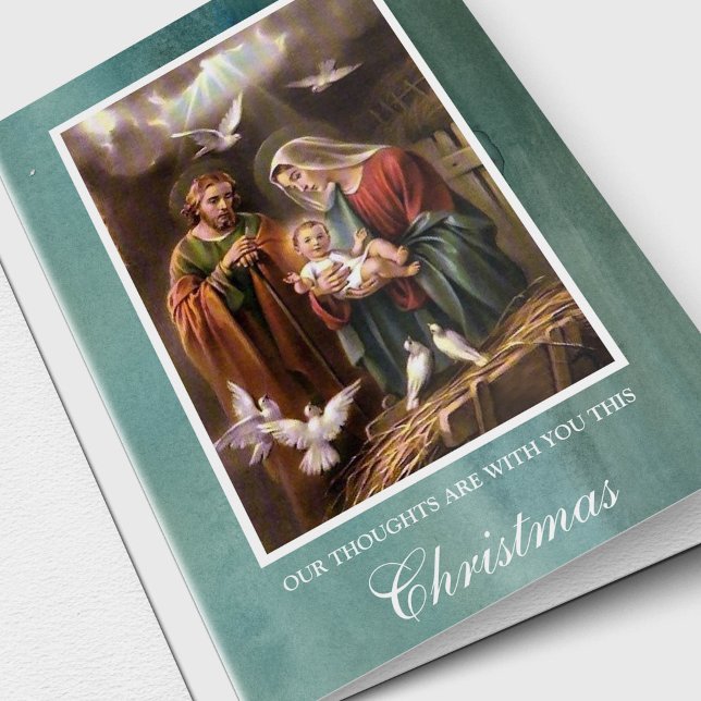 Cartes Pour Fêtes Annuelles Sympathie religieuse de Noël Penser à vous (Thinking of You Condolence Sympathy Christmas cards)