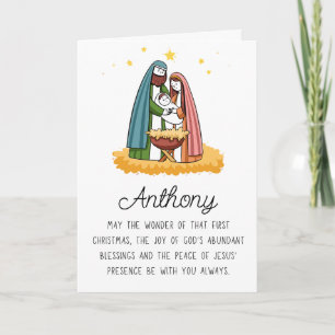 Cartes Pour Fêtes Annuelles Sympathique Religieux Avec Nom Joyeux Noël