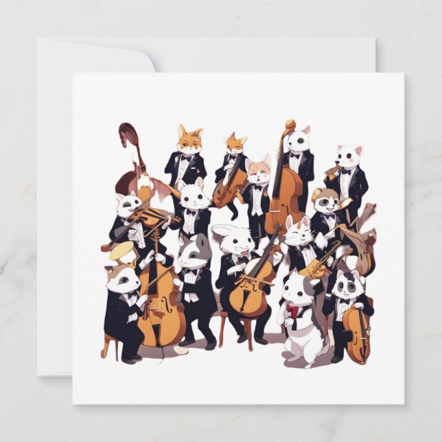 Cartes Pour Fêtes Annuelles Symphonie animale (Devant)