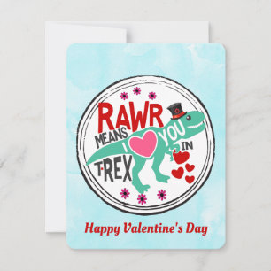 Cartes Pour Fêtes Annuelles T-Rex dans un Top Hat Cute Funny Valentine