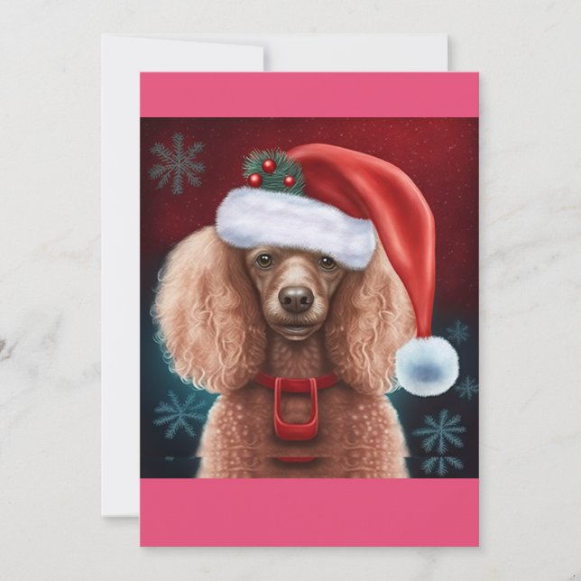 Cartes Pour Fêtes Annuelles T-shirt cadeau de caniche de Noël (Devant)