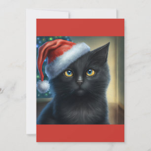 Cartes Pour Fêtes Annuelles T-shirt cadeau de Noël en chat noir