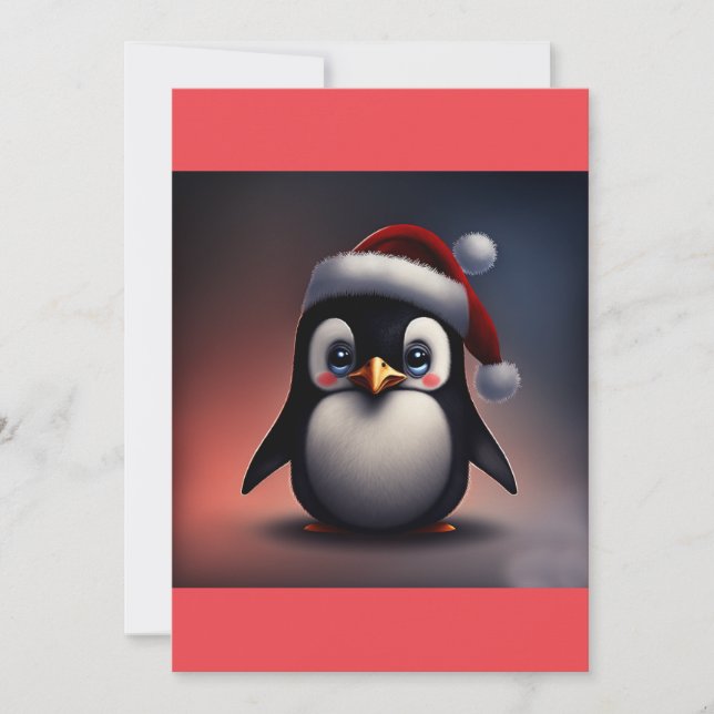 Cartes Pour Fêtes Annuelles T-shirt cadeau de pingouin de Noël mignon (Devant)