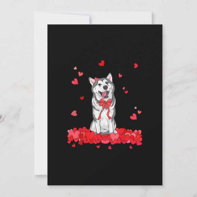 Cartes Pour Fêtes Annuelles T-shirt cool de la Saint-Valentin pour Husky sibér (Devant)