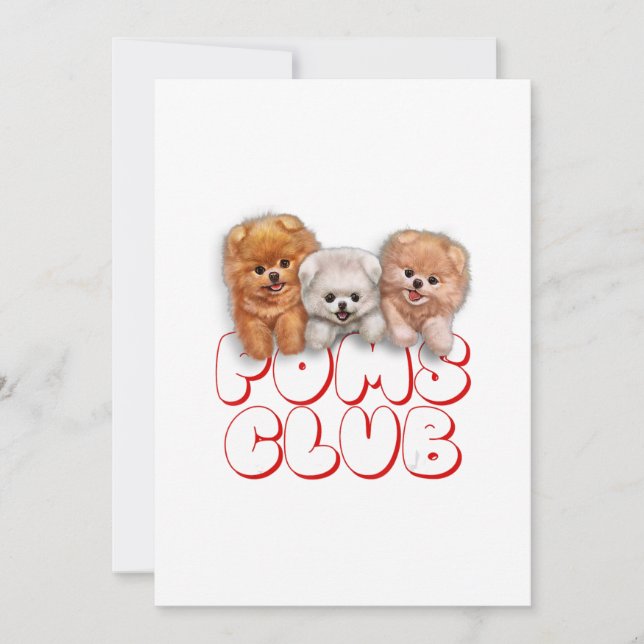 Cartes Pour Fêtes Annuelles T-Shirt, Cute Pomeranian Puppy, Poms Club (Devant)