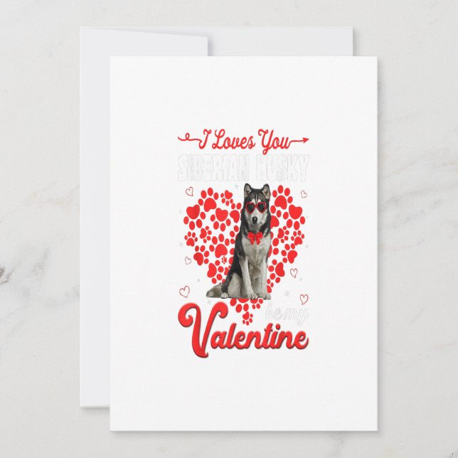 Cartes Pour Fêtes Annuelles T-shirt de la Saint-Valentin Husky Sibérien Chien  (Devant)