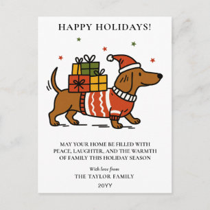 Cartes Pour Fêtes Annuelles T-shirt de Noël chien saucisse Costenot Dachshund