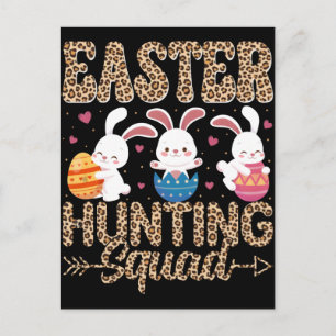 Cartes Pour Fêtes Annuelles T-shirt Pâques Lapin Œufs Carreaux Léopard