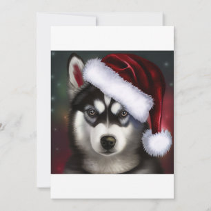 Cartes Pour Fêtes Annuelles T-shirt Sibérie de Noël / T-shirt Chien de traînea