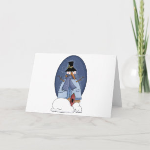 Cartes Pour Fêtes Annuelles T-shirts et cadeaux bleus de bonhomme de neige