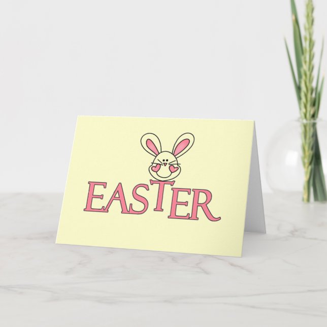 Cartes Pour Fêtes Annuelles T-shirts et cadeaux Pâques Bunny roses (Devant)
