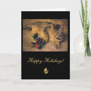 Cartes Pour Fêtes Annuelles Tabby cat : Joyeux Noël!