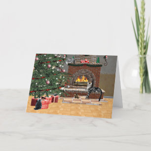 Cartes Pour Fêtes Annuelles Tabby cat Noël