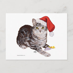 Cartes Pour Fêtes Annuelles Tabby Chat américain Shorthair - Noël