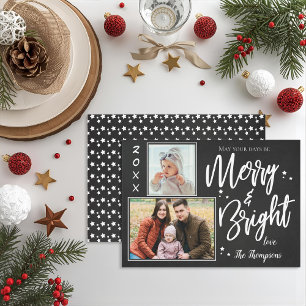 Cartes Pour Fêtes Annuelles Tableau de bord personnalisé MERRY et LUMINEUX Mul
