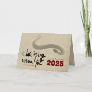 Cartes Pour Fêtes Annuelles Tableau original 2 serpent Nouvel An vietnamien 20