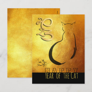 Cartes Pour Fêtes Annuelles Tableau original Chat Nouvel An vietnamien 2023 VH
