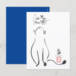 Cartes Pour Fêtes Annuelles Tableau original Chat Nouvel An vietnamien 2023 VH