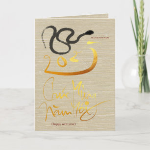 Cartes Pour Fêtes Annuelles Tableau original Serpent vietnamien Année 2025 GC