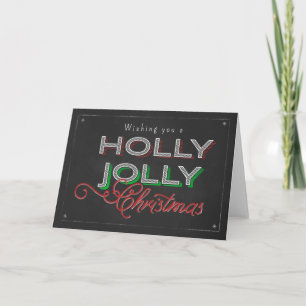 Cartes Pour Fêtes Annuelles Tableau vous souhaitant un houx Noël gai