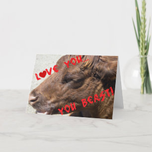 Cartes Pour Fêtes Annuelles T'aime, bête !