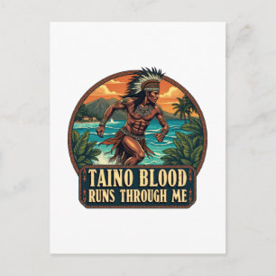 Cartes Pour Fêtes Annuelles Taino Warrior Porto Rico Indigène Caraïbes