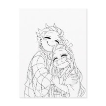 Tanjiro et Nezuko s'étreignent