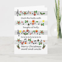 Tante et oncle Christmas Music Deck The Halls