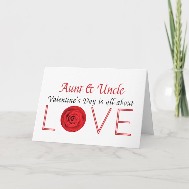 Cartes Pour Fêtes Annuelles Tante et oncle Heureuse Sainte-Valentin Roses (Devant)