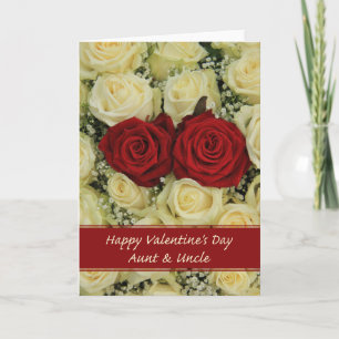 Cartes Pour Fêtes Annuelles Tante et oncle Heureuse Sainte-Valentin Roses