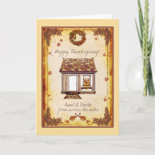 Cartes Pour Fêtes Annuelles Tante et oncle Thanksgiving Across que les milles