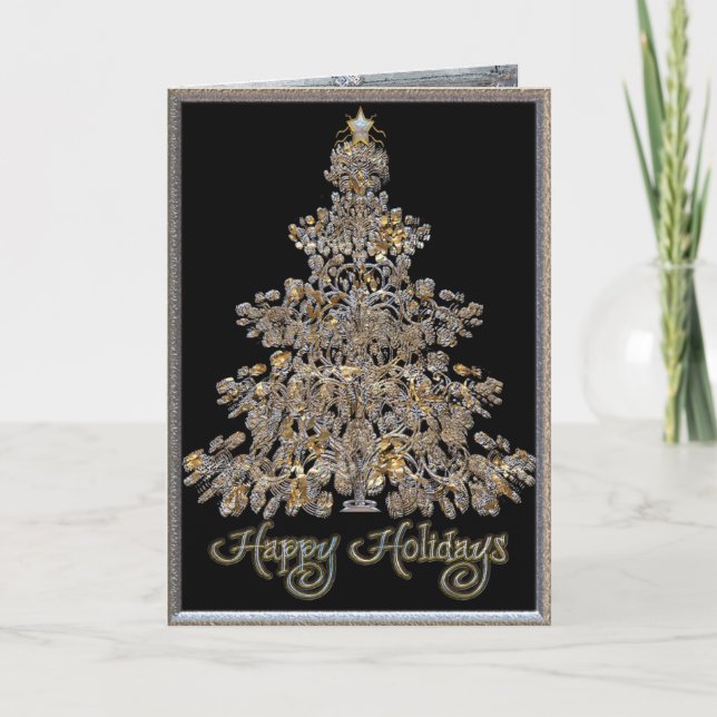 Cartes Pour Fêtes Annuelles Tape-à-l'oeil heureux d'arbre de vacances (Devant)