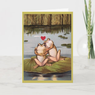 Cartes Pour Fêtes Annuelles Tapis vintage de grenouilles Valentine