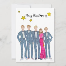 Tarjeta festiva plana Christmas card familia